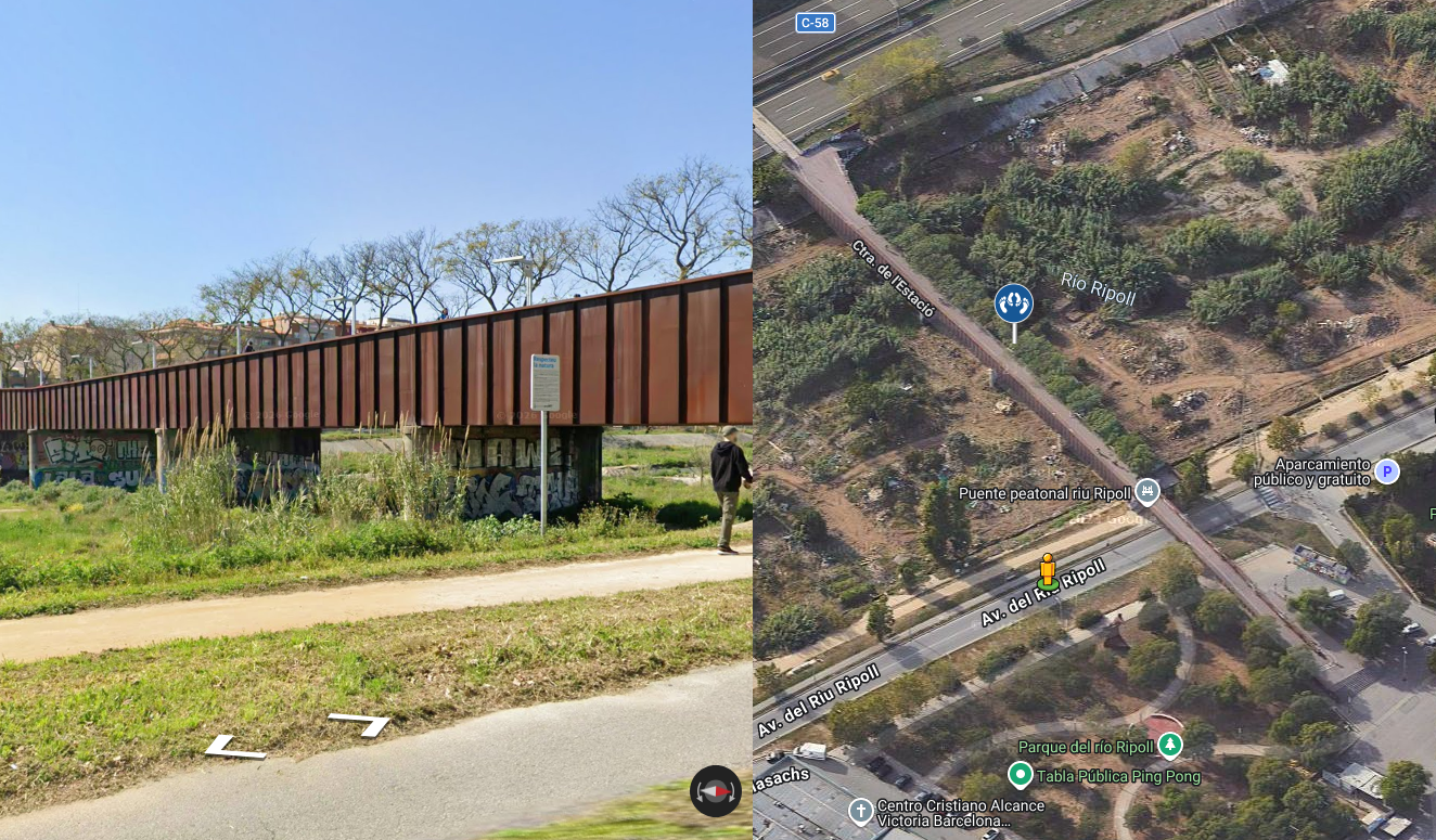 Debajo del puente que conecta Cerdanyola y Rip - Ripollet